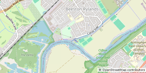 Map of Beeston Rylands, Nottingham