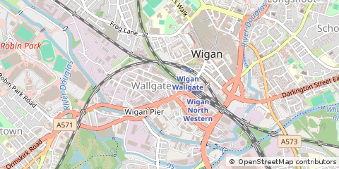 Map of Wigan, Lancashire