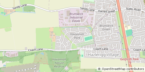 Map of Hazlerigg, Tyne & Wear