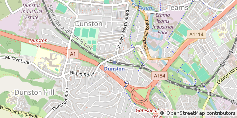 Map of Gateshead