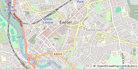Map of Exeter, Devon