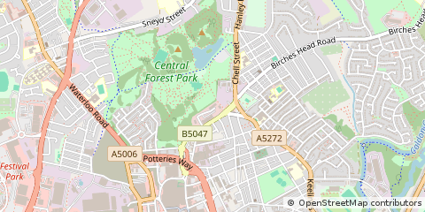 Map of Stoke on Trent, Staffordshire