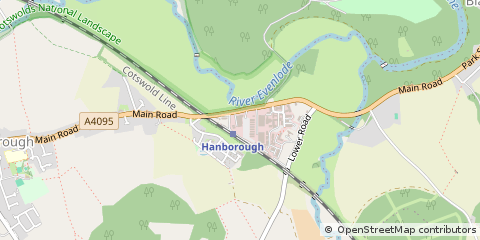 Map of Long Hanborough, Oxfordshire
