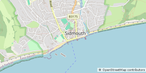 Map of Sidmouth, Devon