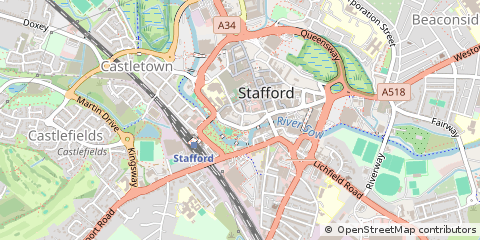 Map of Stafford, Staffordshire