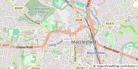 Map of Macclesfield, Cheshire