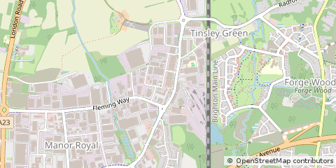 Map of Crawley, West Sussex