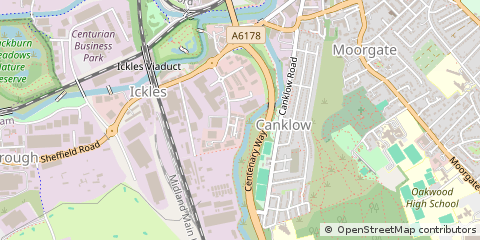 Map of Rotherham, South Yorkshire
