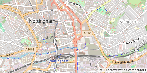 Map of Nottingham, Nottinghamshire