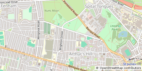 Map of Newcastle Upon Tyne, Tyne and Wear