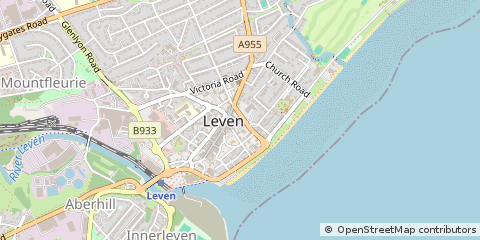 Map of Leven, Fife