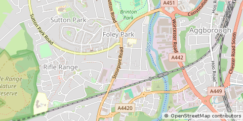Map of Kidderminster, Worcestershire