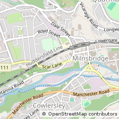 Map of Huddersfield, West Yorkshire