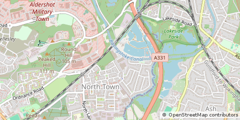 Map of Aldershot, Hampshire