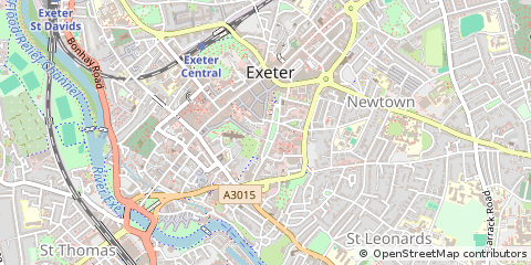Map of Exeter, Devon