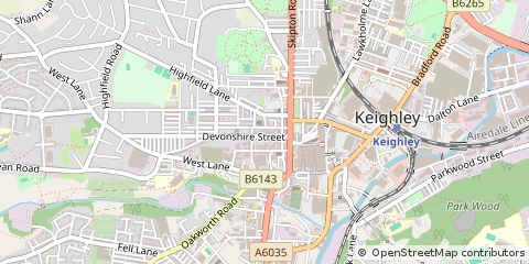 Map of Keighley, West Yorkshire