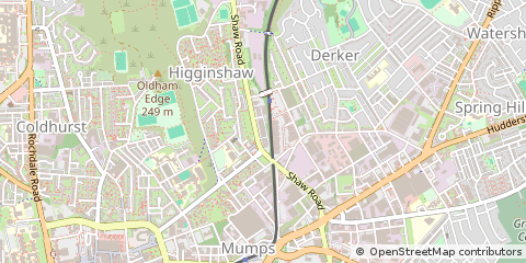 Map of Oldham, Lancashire