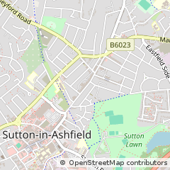 Map of Sutton-in-Ashfield, Nottinghamshire
