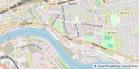 Map of Newcastle Upon Tyne, Berkshire