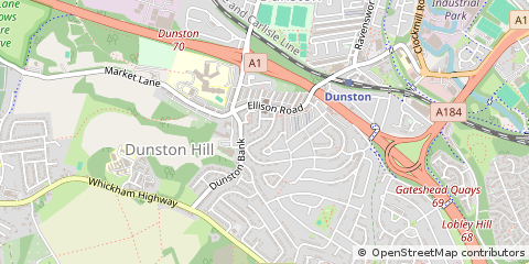 Map of Gateshead