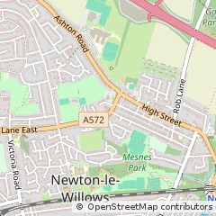 Map of Newton LE Willows, Warrington