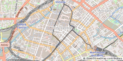 Map of Manchester, Greater Manchester