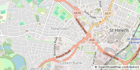 Map of ST. Helens, Merseyside
