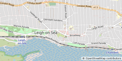 Map of Leigh-on-SEA, Essex
