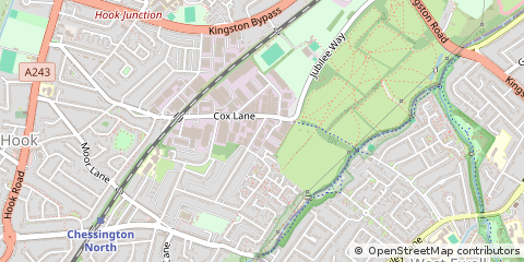 Map of Chessington, Surrey