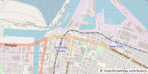 Map of Grimsby, N E Lincs