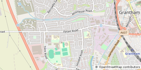 Map of Grantham, Lincolnshire