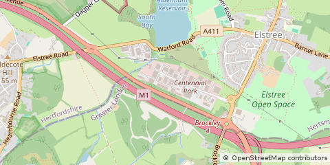 Map of Borehamwood, Hertfordshire