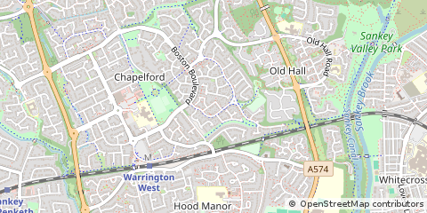Map of Warrington, Cheshire