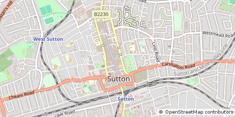 Map of Sutton, Surrey