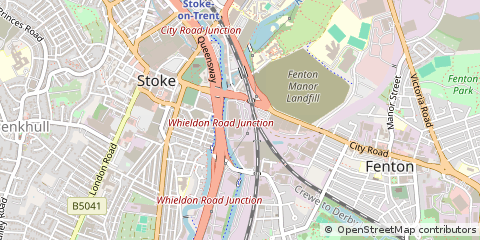 Map of Stoke on Trent, Staffordshire