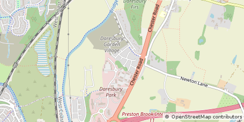 Map of Warrington, Cheshire