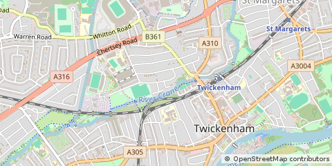 Map of Twickenham, Middlesex