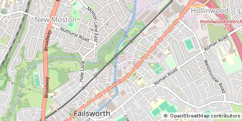 Map of Failsworth, Manchester