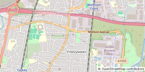 Map of Enfield, Middlesex