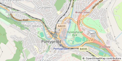 Map of Pontypridd, MID Glamorgan