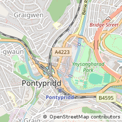 Map of Pontypridd, MID Glamorgan
