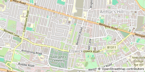 Map of Newcastle Upon Tyne, Tyne & Wear