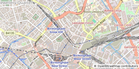 Map of Birmingham, West Midlands