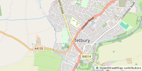 Map of Tetbury, Gloucestershire