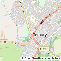 Map of Tetbury, Gloucestershire