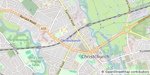 Map of Christchurch, Dorset