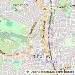 Map of Chorley, Lancashire