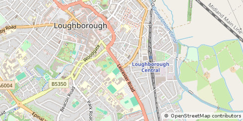 Map of Loughborough, Leicestershire