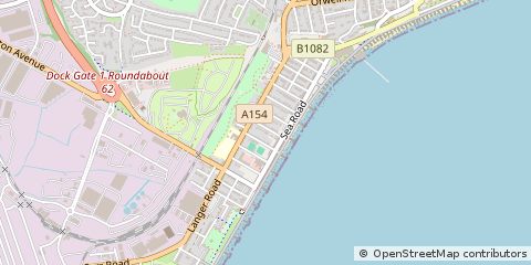 Map of Felixstowe, Suffolk