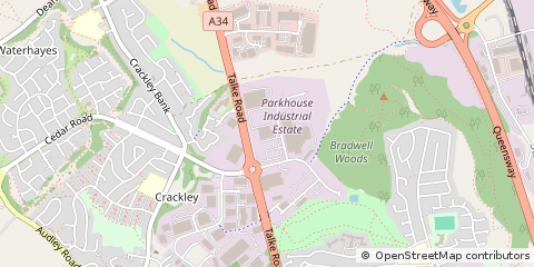 Map of Newcastle, Staffordshire